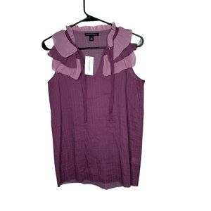 Banana Republic Purple Ruffled Tie Front Blouse